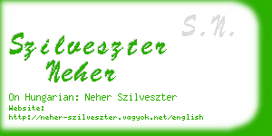 szilveszter neher business card